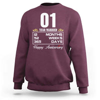 Vintage 1st Wedding Anniversary Sweatshirt One Year Married Gift