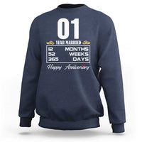 Vintage 1st Wedding Anniversary Sweatshirt One Year Married Gift