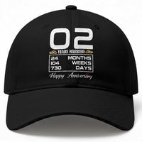 Vintage 2nd Wedding Anniversary Baseball Cap Two Years Married Gift