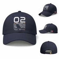 Vintage 2nd Wedding Anniversary Baseball Cap Two Years Married Gift