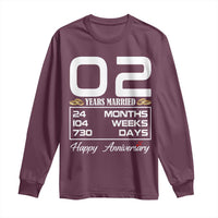Vintage 2nd Wedding Anniversary Long Sleeve Shirt Two Years Married Gift