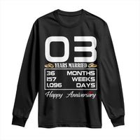 Vintage 3rd Wedding Anniversary Long Sleeve Shirt Three Years Married Gift