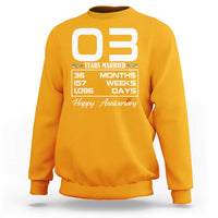 Vintage 3rd Wedding Anniversary Sweatshirt Three Years Married Gift