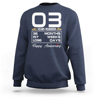 Vintage 3rd Wedding Anniversary Sweatshirt Three Years Married Gift