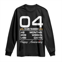 Vintage 4th Wedding Anniversary Long Sleeve Shirt Four Years Married Gift