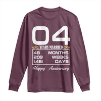 Vintage 4th Wedding Anniversary Long Sleeve Shirt Four Years Married Gift