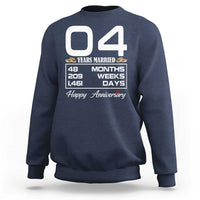 Vintage 4th Wedding Anniversary Sweatshirt Four Years Married Gift