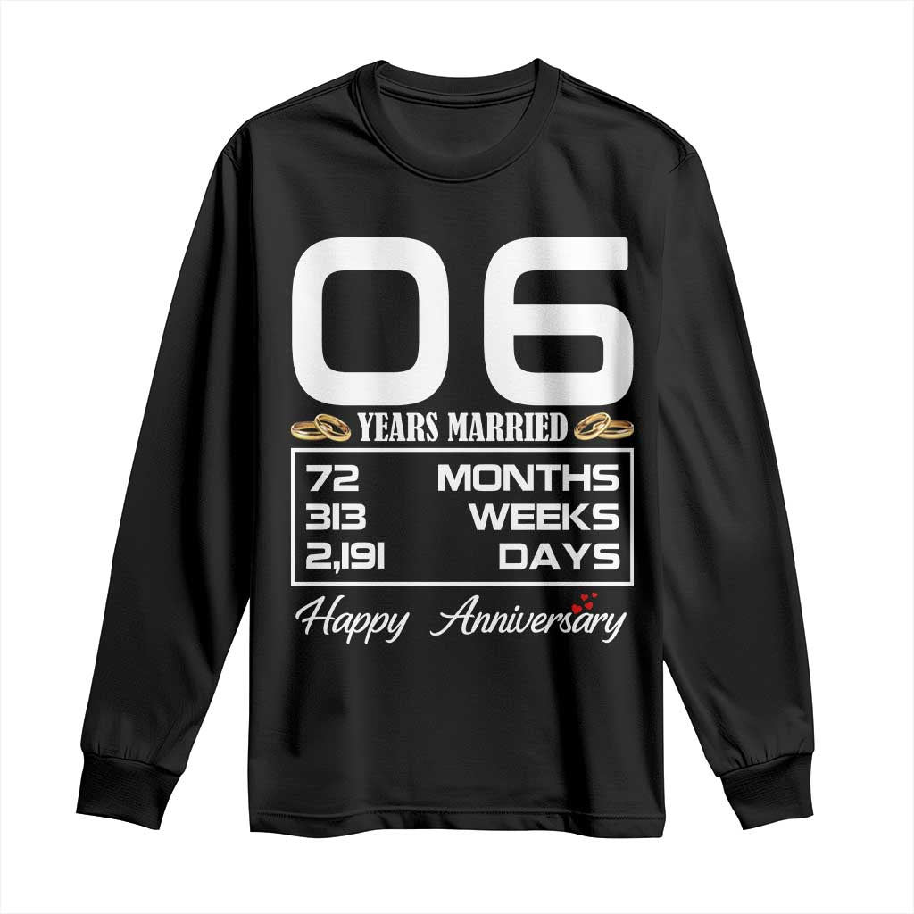Vintage 6th Wedding Anniversary Long Sleeve Shirt Six Years Married Gift