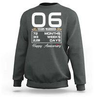 Vintage 6th Wedding Anniversary Sweatshirt Six Years Married Gift