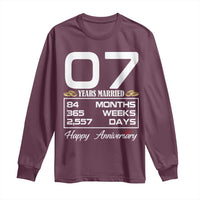 Vintage 7th Wedding Anniversary Long Sleeve Shirt Seven Years Married Gift