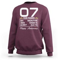 Vintage 7th Wedding Anniversary Sweatshirt Seven Years Married Gift