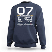 Vintage 7th Wedding Anniversary Sweatshirt Seven Years Married Gift