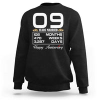 Vintage 9th Wedding Anniversary Sweatshirt Nine Years Married Gift