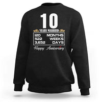 Vintage 10th Wedding Anniversary Sweatshirt Ten Years Married Gift