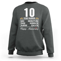 Vintage 10th Wedding Anniversary Sweatshirt Ten Years Married Gift