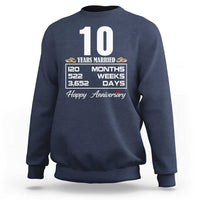 Vintage 10th Wedding Anniversary Sweatshirt Ten Years Married Gift