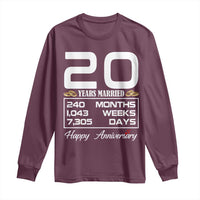Vintage 20th Wedding Anniversary Long Sleeve Shirt Twenty Years Married Gift