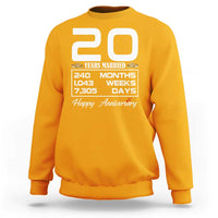 Vintage 20th Wedding Anniversary Sweatshirt Twenty Years Married Gift