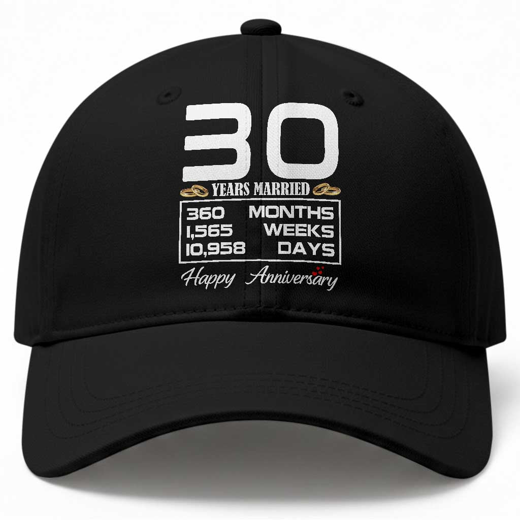Vintage 30th Wedding Anniversary Baseball Cap Thirty Years Married Gift