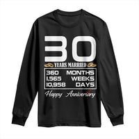 Vintage 30th Wedding Anniversary Long Sleeve Shirt Thirty Years Married Gift
