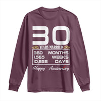 Vintage 30th Wedding Anniversary Long Sleeve Shirt Thirty Years Married Gift