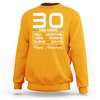 Vintage 30th Wedding Anniversary Sweatshirt Thirty Years Married Gift