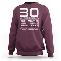 Vintage 30th Wedding Anniversary Sweatshirt Thirty Years Married Gift