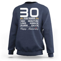 Vintage 30th Wedding Anniversary Sweatshirt Thirty Years Married Gift
