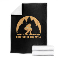 Knitting Bigfoot In The Wild Funny Gift Throw Blanket - Wonder Print Shop