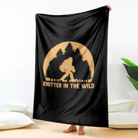 Knitting Bigfoot In The Wild Funny Gift Throw Blanket - Wonder Print Shop