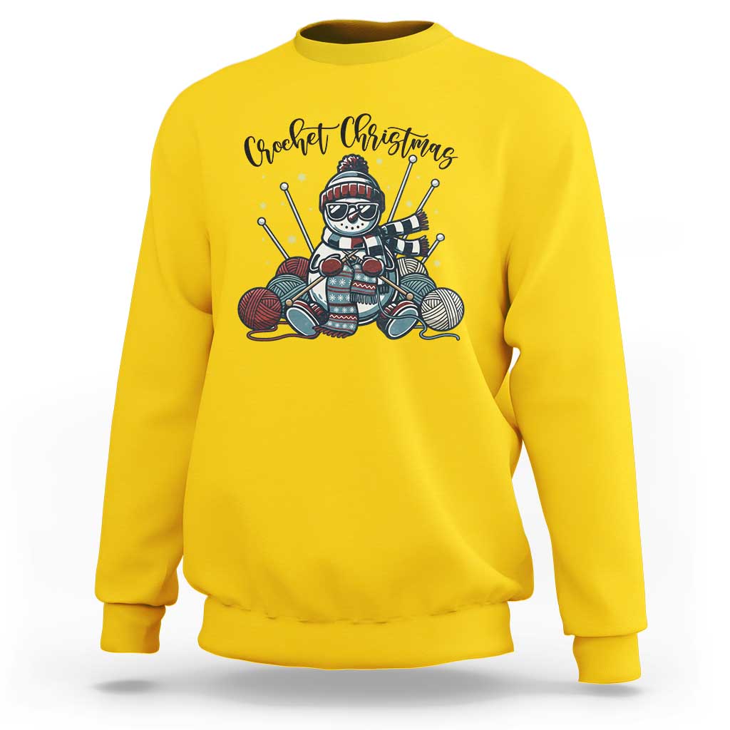 Crochet Christmas Sweatshirt Funny Snowman Crocheting Gift - Wonder Print Shop