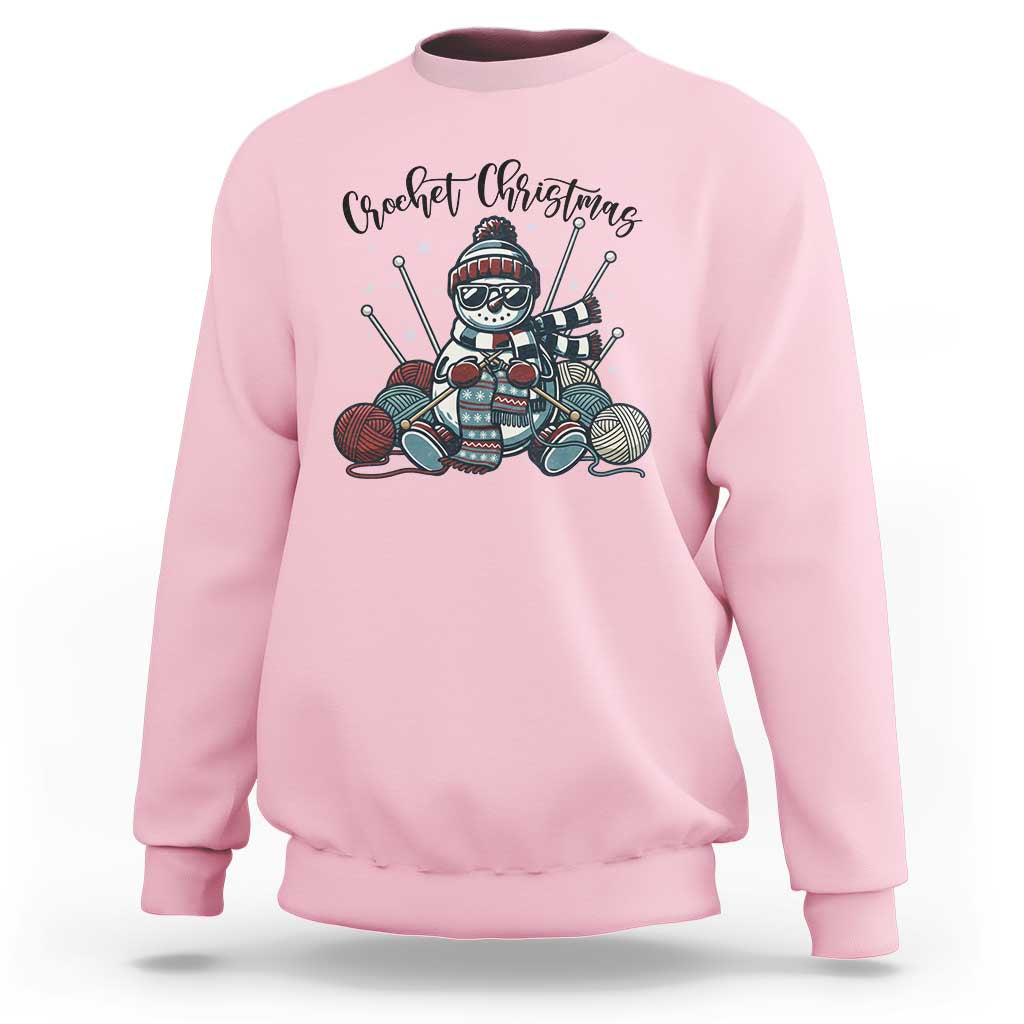 Crochet Christmas Sweatshirt Funny Snowman Crocheting Gift - Wonder Print Shop