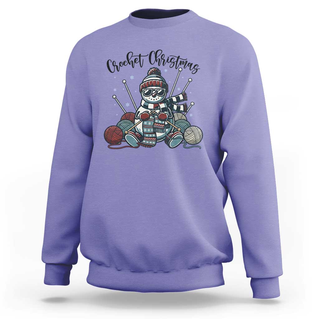 Crochet Christmas Sweatshirt Funny Snowman Crocheting Gift - Wonder Print Shop