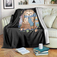 Cute Hedgehog Knitting Throw Blanket Gift For Crocheter - Wonder Print Shop