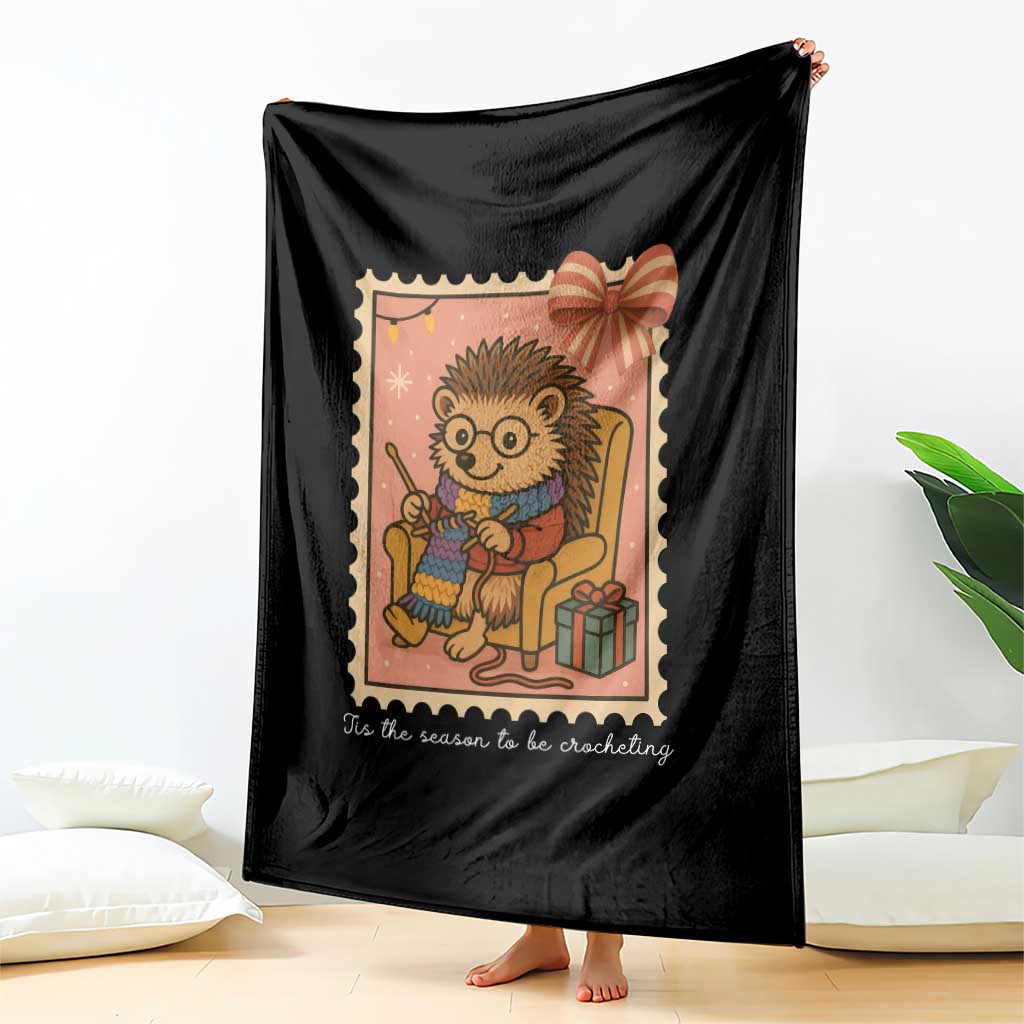 Cute Hedgehog Knitting Throw Blanket Christmas Holiday Gift - Wonder Print Shop