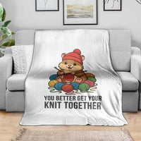Cute Hamster Knitting Throw Blanket You Better Get Your Knit Together - Wonder Print Shop