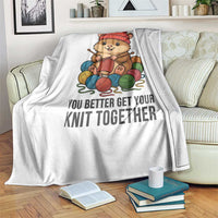 Cute Hamster Knitting Throw Blanket You Better Get Your Knit Together - Wonder Print Shop