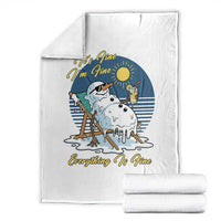 Melting Snowman Christmas In July Throw Blanket It Is Fine Everything Is Fine