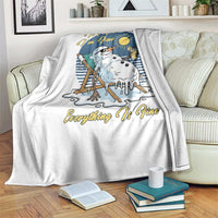 Melting Snowman Christmas In July Throw Blanket It Is Fine Everything Is Fine