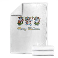 Funny Hawaiian Snowman Summer Graphic Throw Blanket Merry Meltmas