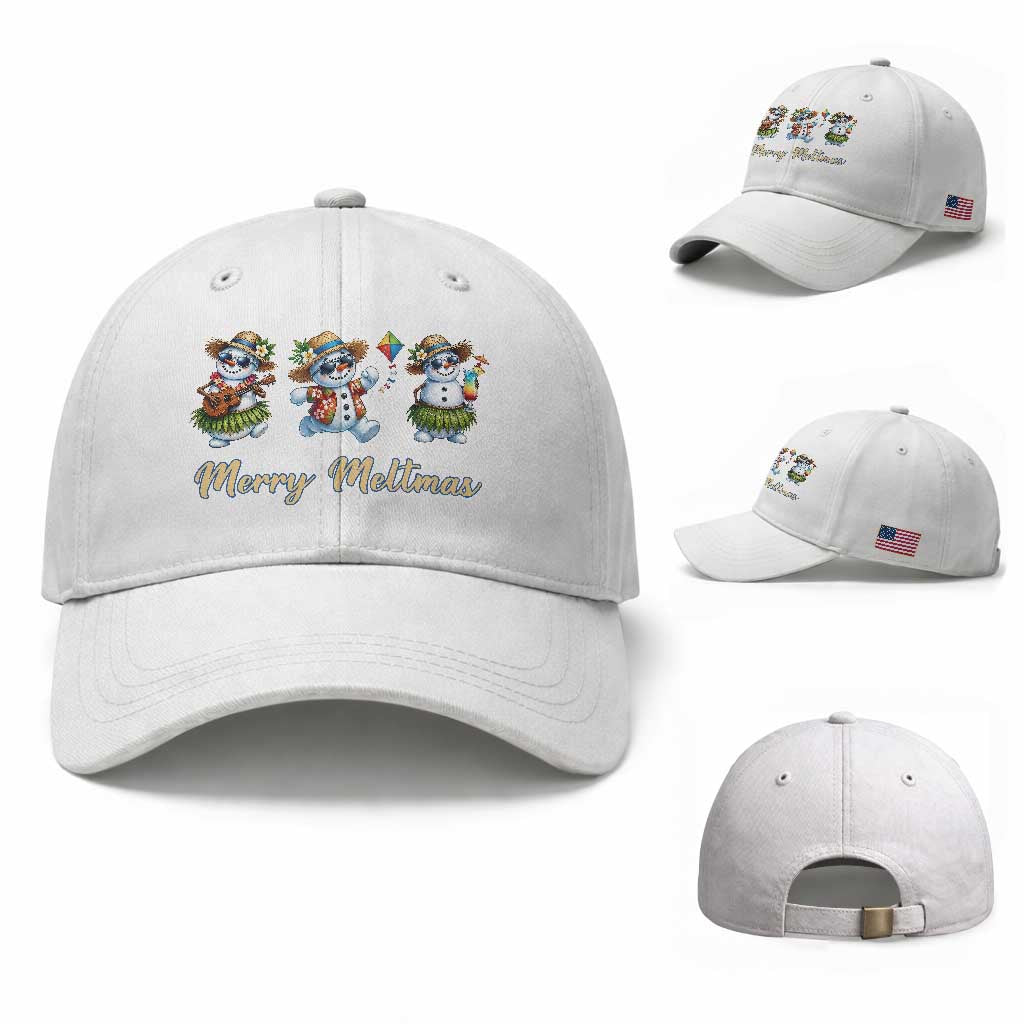 Funny Hawaiian Snowman Summer Graphic Baseball Cap Merry Meltmas