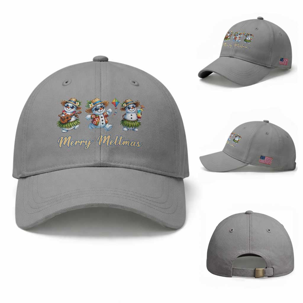Funny Hawaiian Snowman Summer Graphic Baseball Cap Merry Meltmas