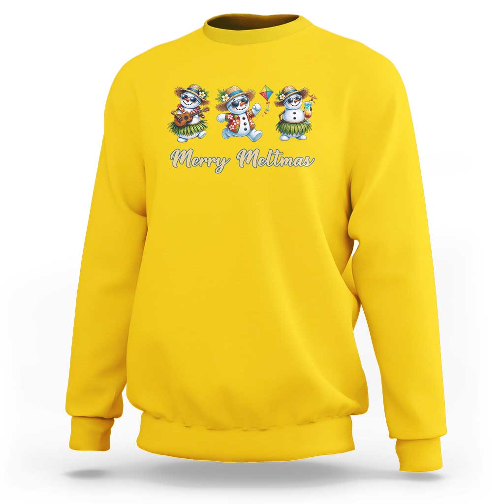 Funny Hawaiian Snowman Summer Graphic Sweatshirt Merry Meltmas