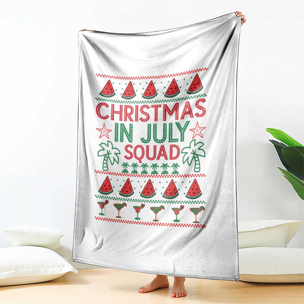 Christmas In July Squad Throw Blanket Tropical Beach Party Graphic