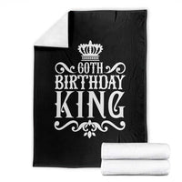 60th Birthday King Royal Crown Graphic For Men Throw Blanket
