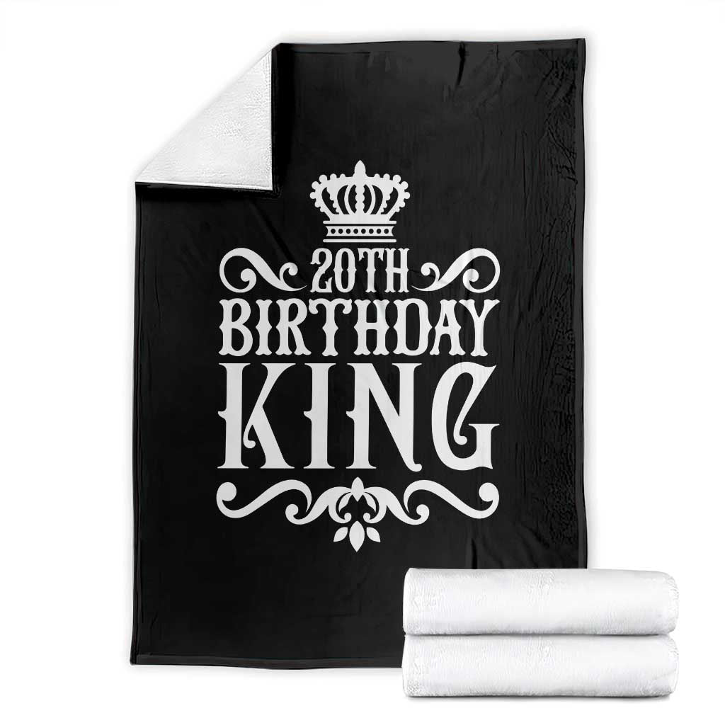 20th Birthday King Crown Gift For Men Throw Blanket