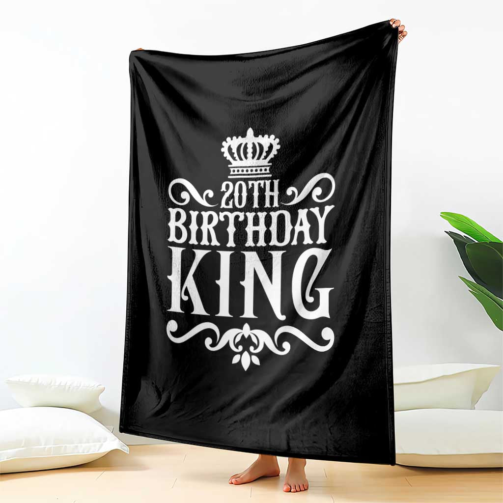 20th Birthday King Crown Gift For Men Throw Blanket