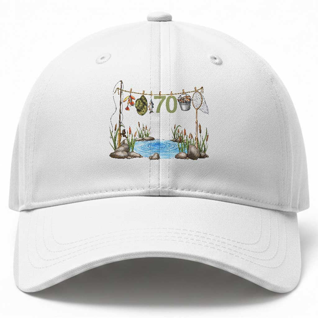 70th Birthday Fishing Baseball Cap Fisherman Birthday Party Gift
