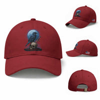 Horror Raven On Skull Baseball Cap Full Moon Gothic Art