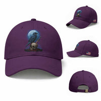 Horror Raven On Skull Baseball Cap Full Moon Gothic Art